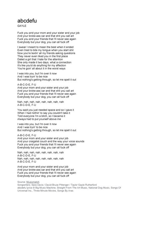 abcdefu lyrics